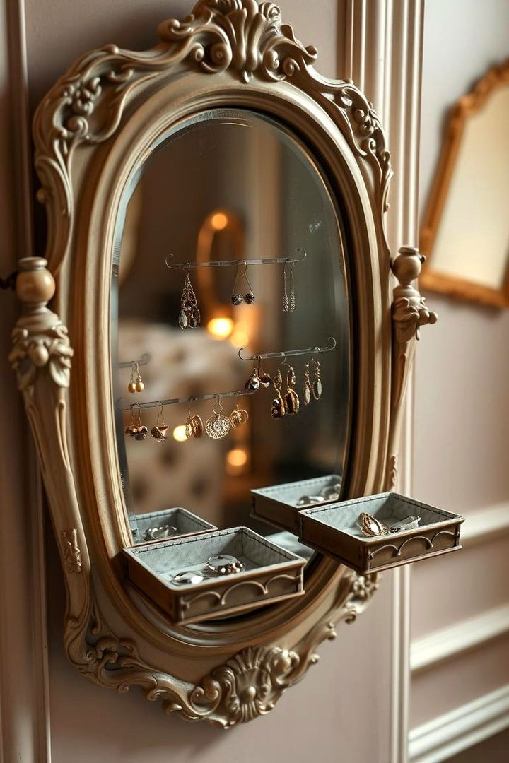 Antique Mirror Display - 22 Earring Storage Ideas