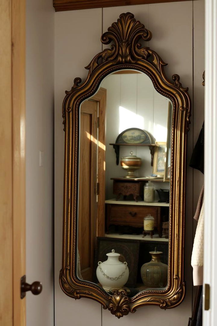 Antique Mirror Focal Point - 22 Rustic Closet Ideas