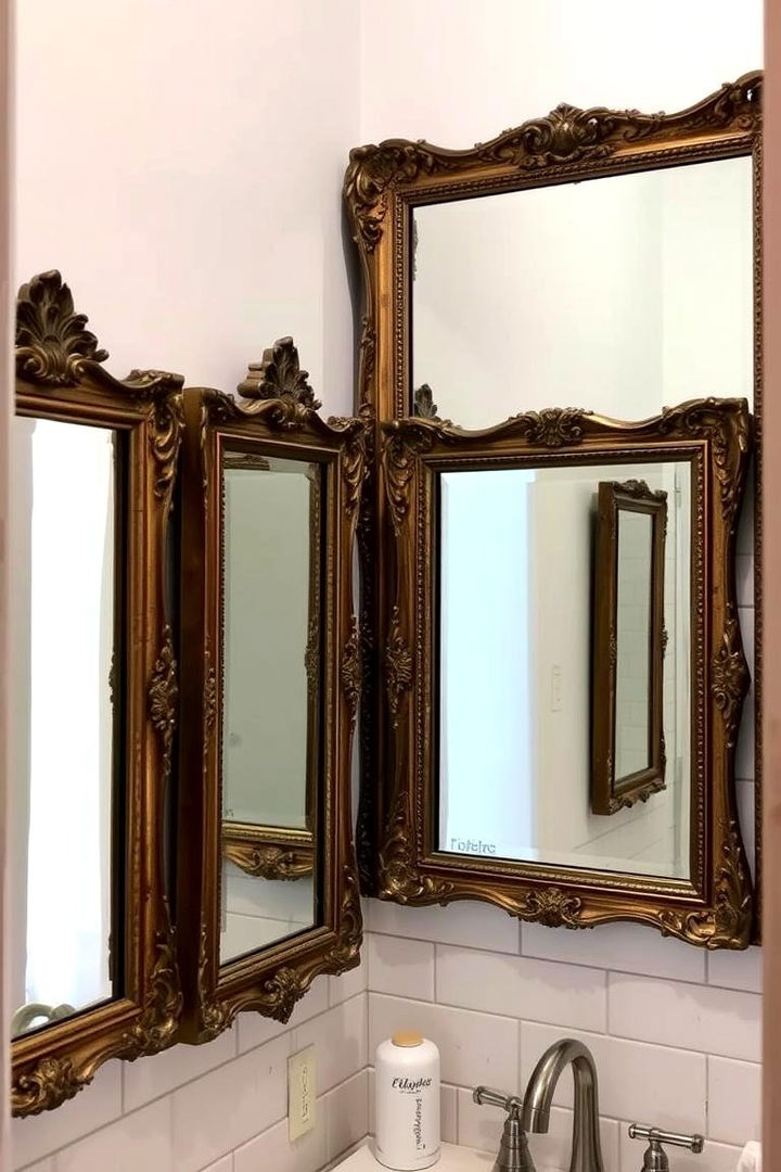Antique Mirrors and Details - 22 Farmhouse Bathroom Ideas