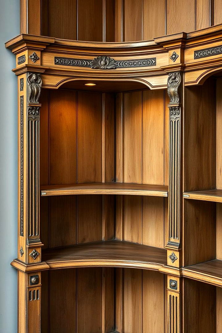 Antique Revival Bookshelf - 22 Corner Bookshelf Ideas