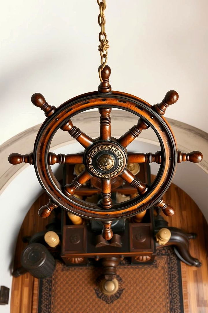Antique Ship Wheel Focal Point - 22 Pirate-themed Bedroom Ideas