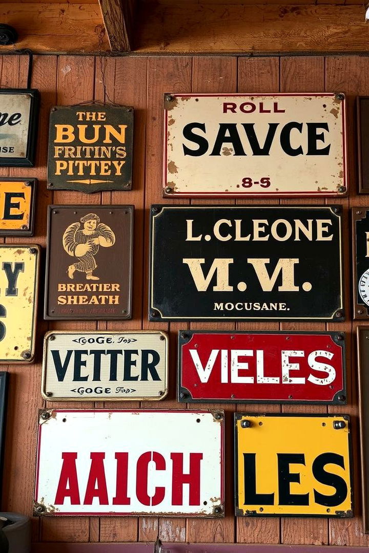 Antique Sign Collections - 22 Rustic Wall Decor Ideas