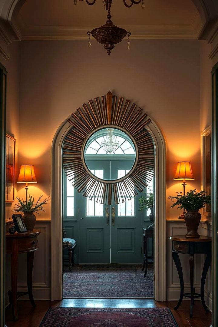 Antique Sunburst Mirror - 22 Entryway Mirror Ideas