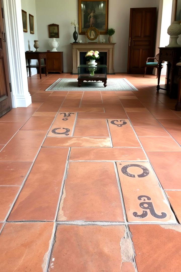 Antique Terracotta Tiles - 22 Tuscan Living Room Ideas