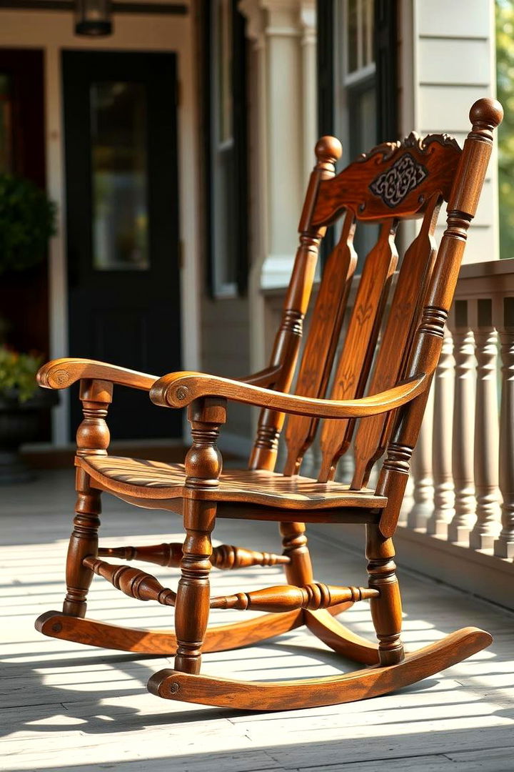 Antique Wooden Rocking Chairs - 22 Victorian Porch Ideas