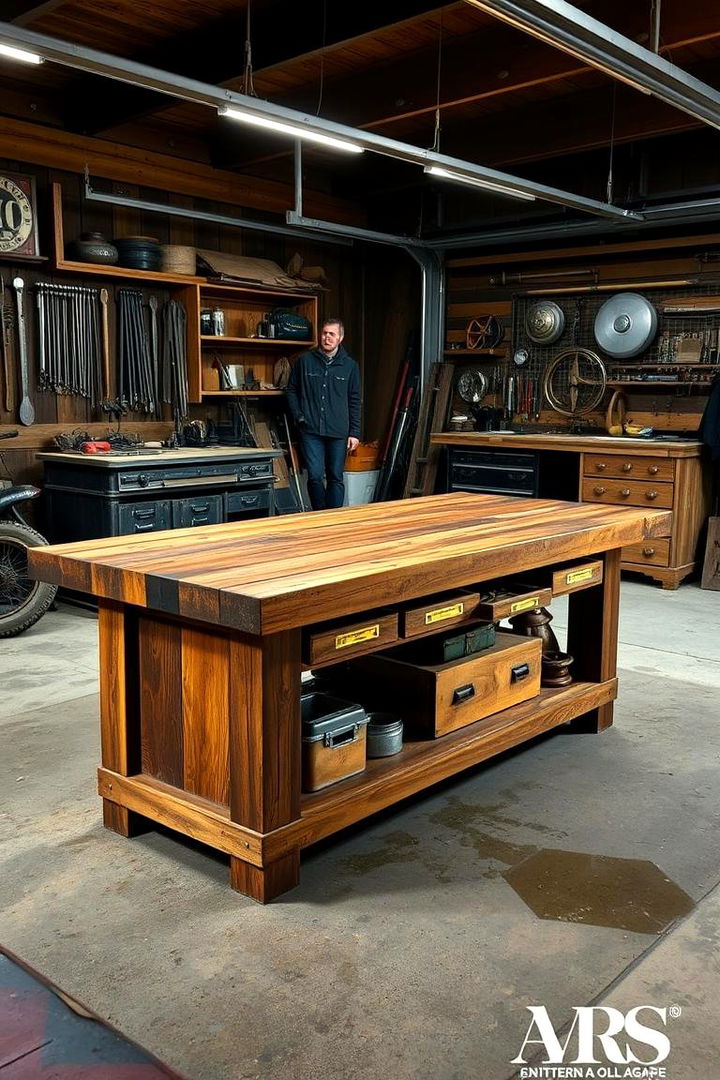 Antique Workbenches Integration - 22 Rustic Garage Ideas