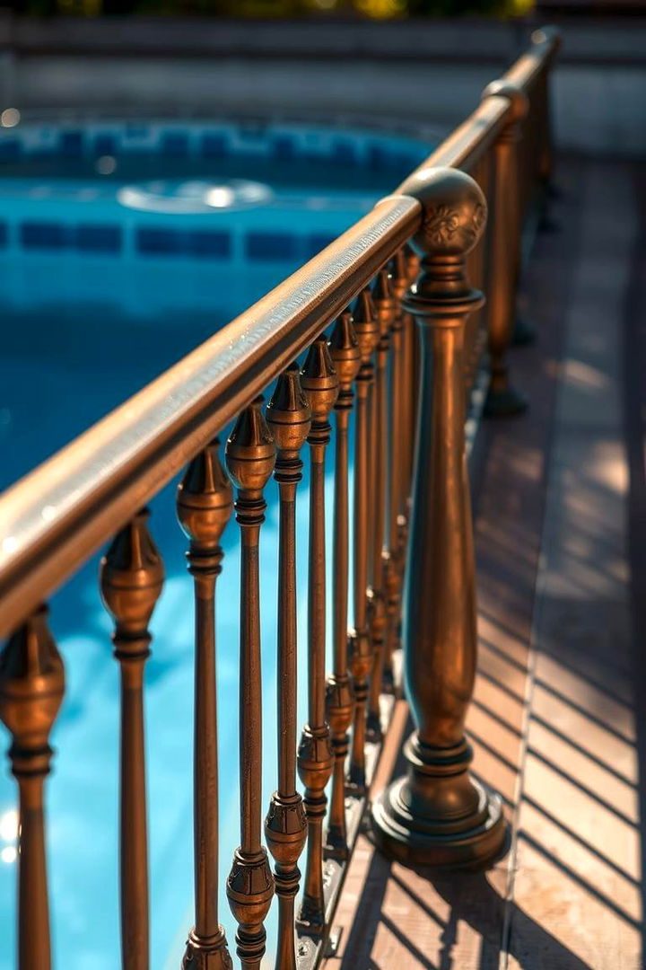 Antiqued Bronze Finishing - 22 Pool Deck Railing Ideas