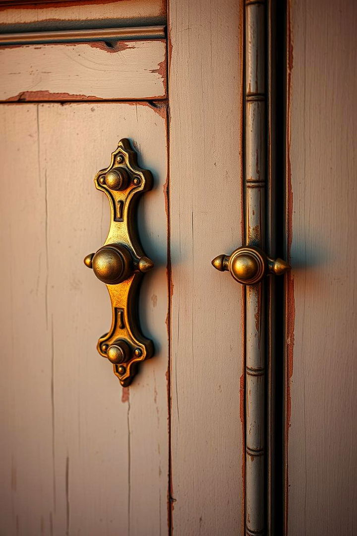 Antiqued Hardware Elements - 22 Rustic Front Door Ideas