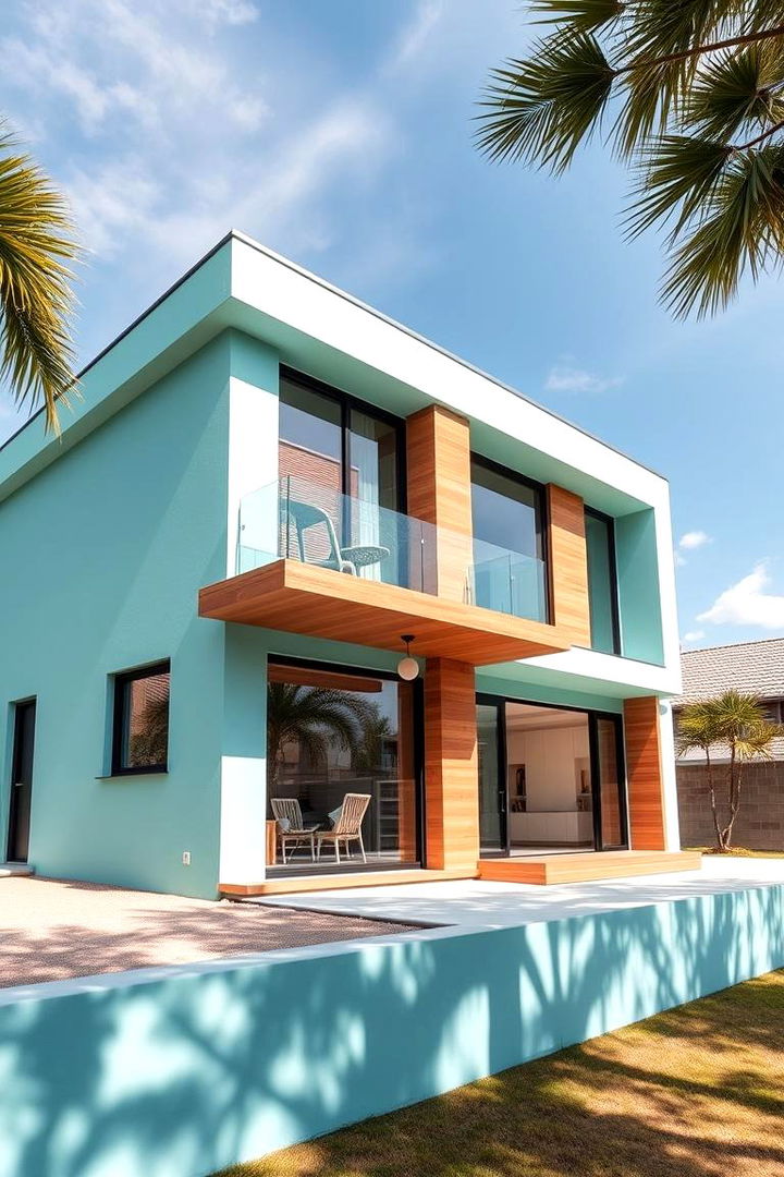 Aqua Modern Touch - 22 Blue Exterior House Colors