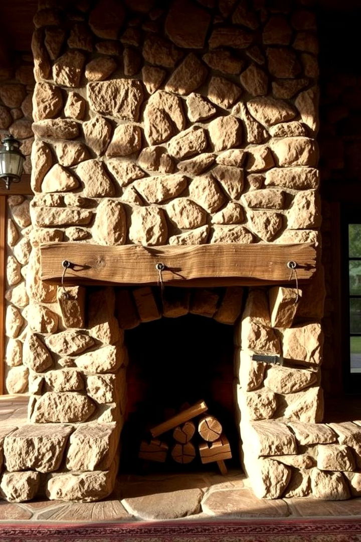 Arcadian Stone Cottage Look - 22 Floor to Ceiling Stone Fireplace Ideas