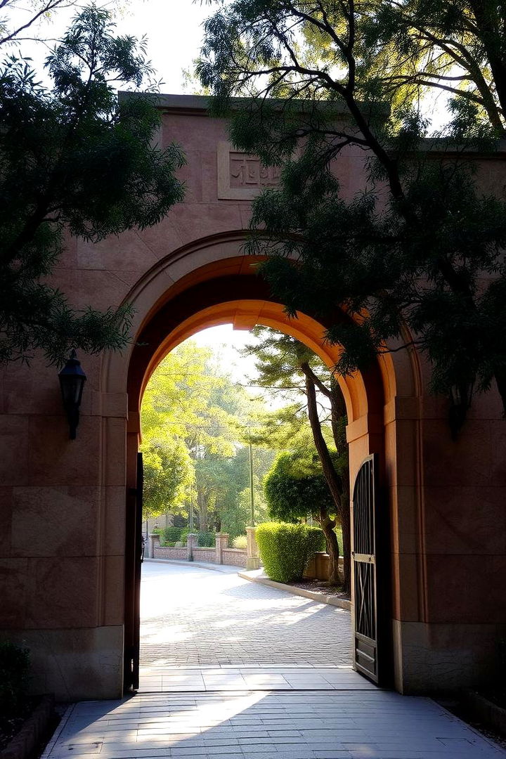 Arched Stone Gateway Charm - 22 garden gate ideas