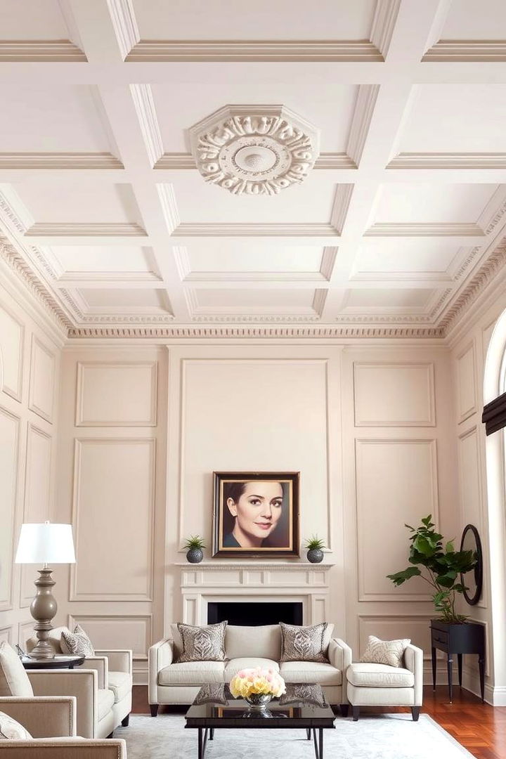 Architectural Crown Molding - 22 Preppy Living Room Ideas