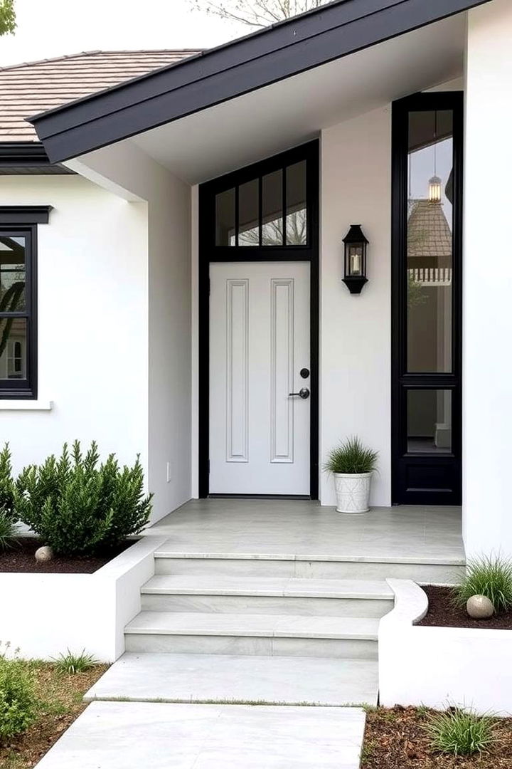 Architectural Simplicity - 22 single story white house black trim