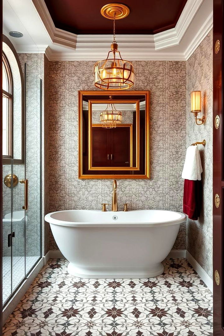 Art Deco Burgundy Inspirations - 22 Burgundy Bathroom Ideas