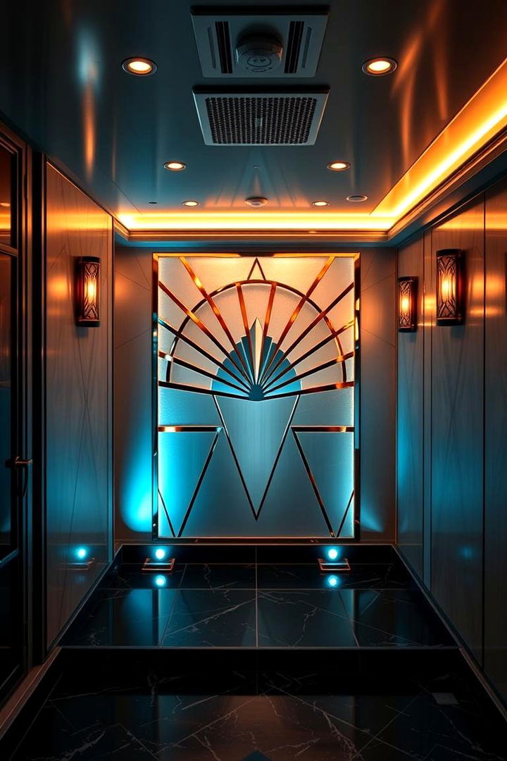 Art Deco Flair Accent - 22 Basement Accent Wall Ideas