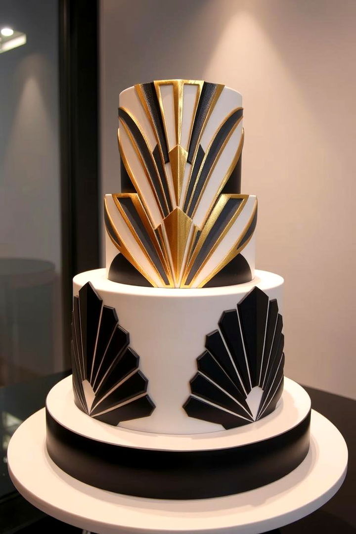 Art Deco Geometric Cake - 22 Wedding Cake Ideas