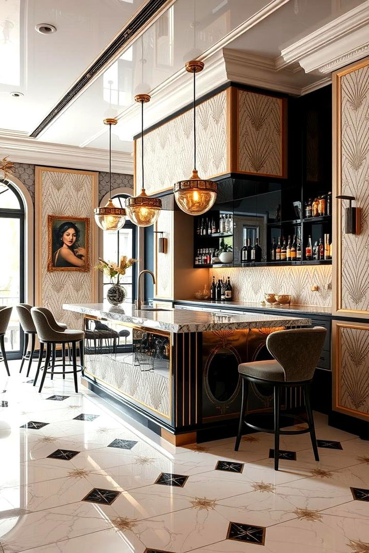Art Deco Glam Kitchen Bar - 22 Kitchen Bar Ideas