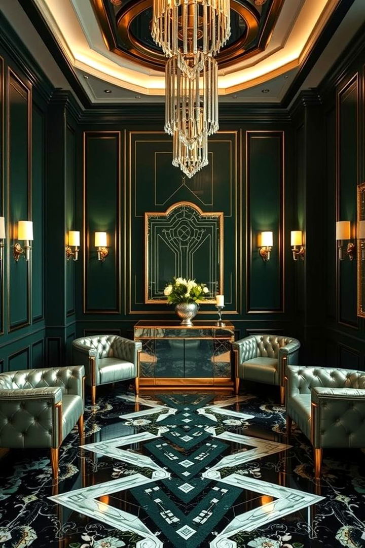 Art Deco Glamour - 22 Dark Green Living Room Ideas
