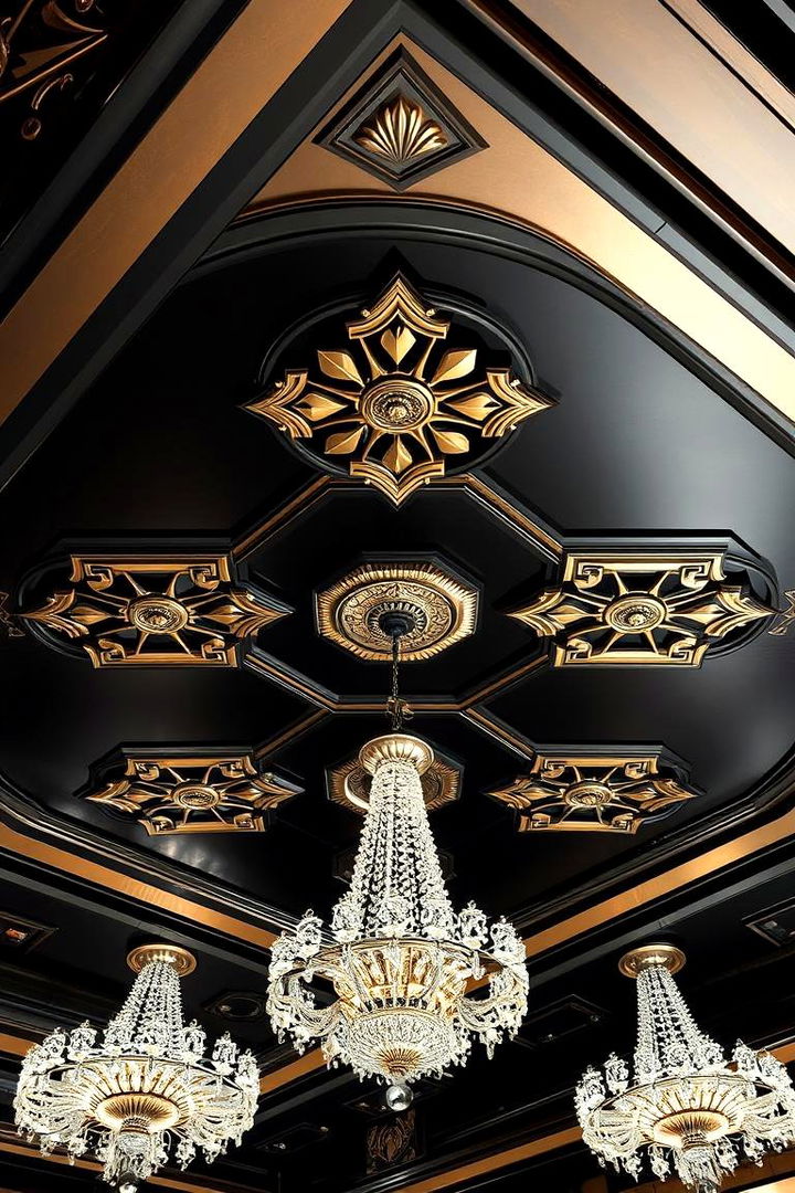 Art Deco Glamour - 22 black ceiling ideas