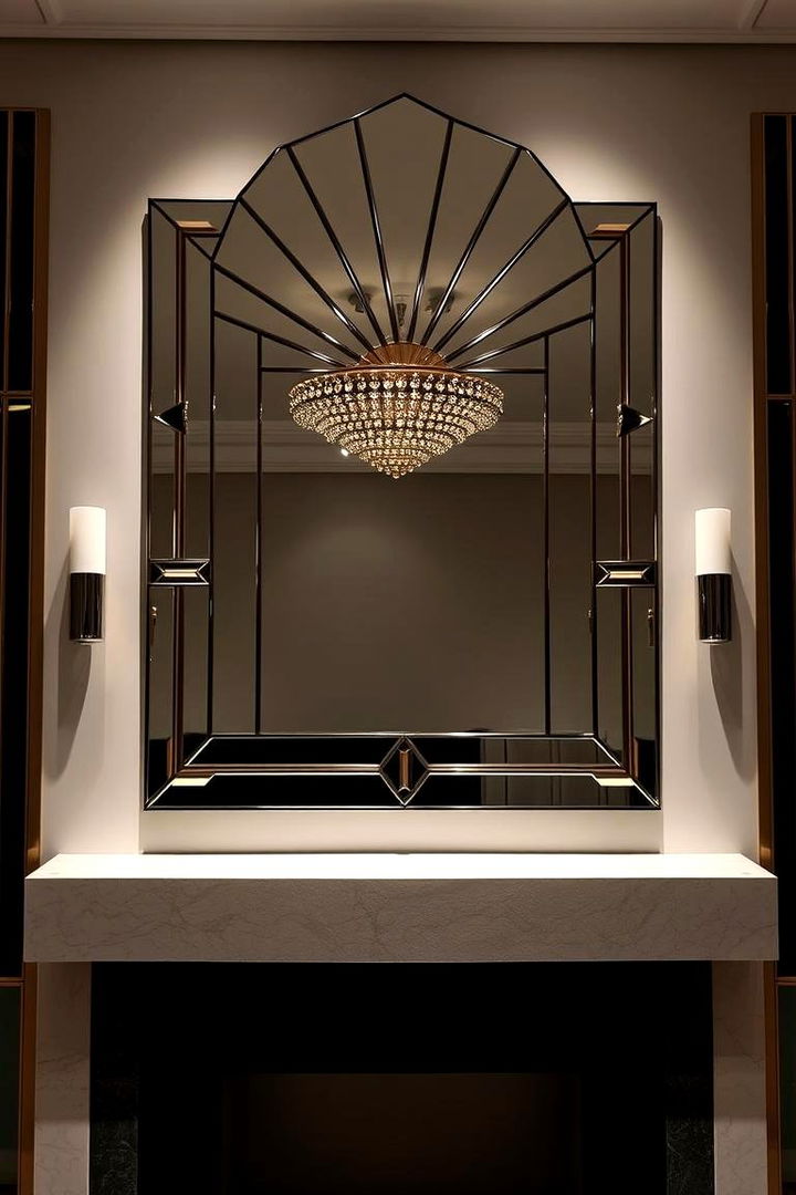 Art Deco Influence - 22 Mirror Over Fireplace Ideas