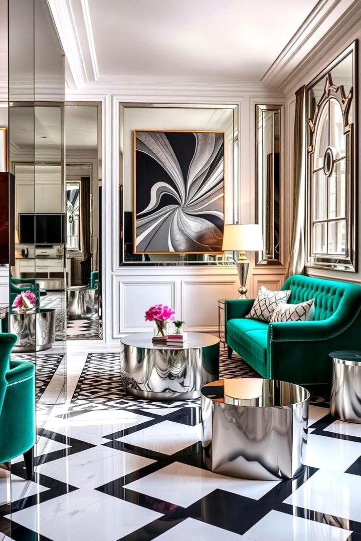Art Deco Influence - 22 Emerald Green Sofa Living Room Ideas