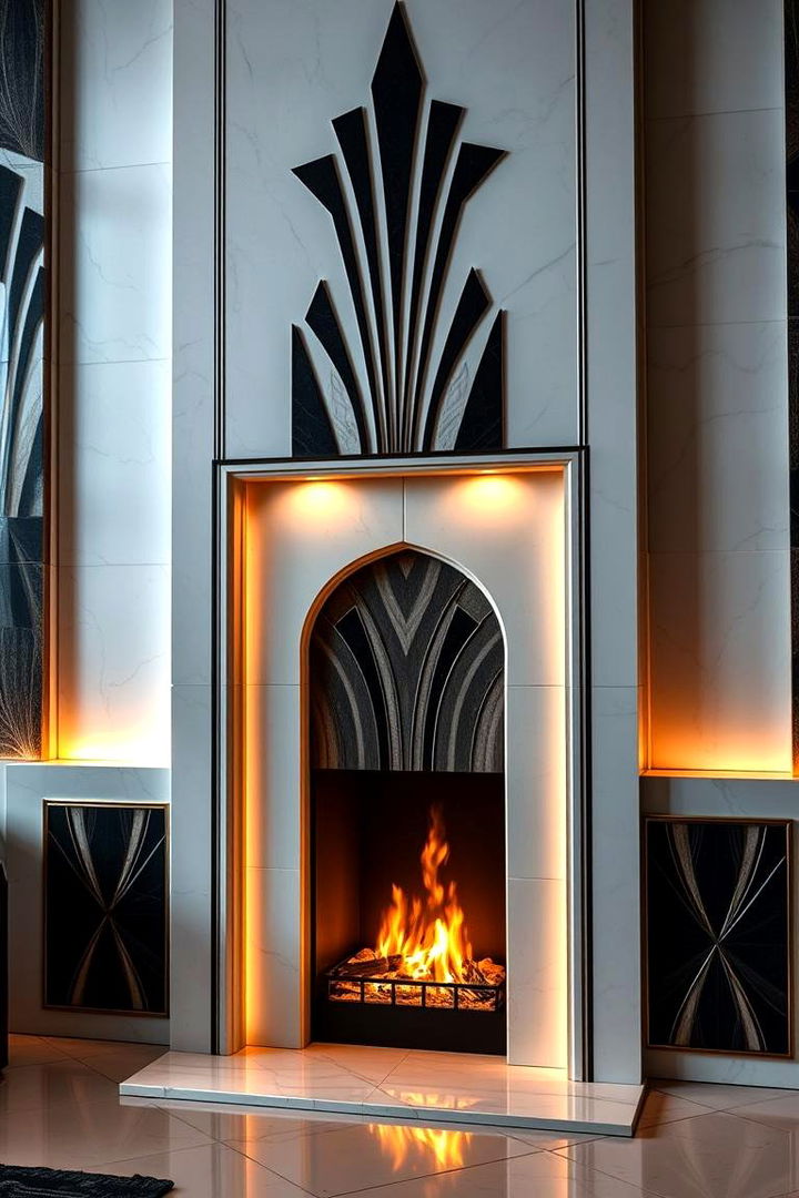 Art Deco Influences - 22 Mid-century Modern Fireplace Ideas