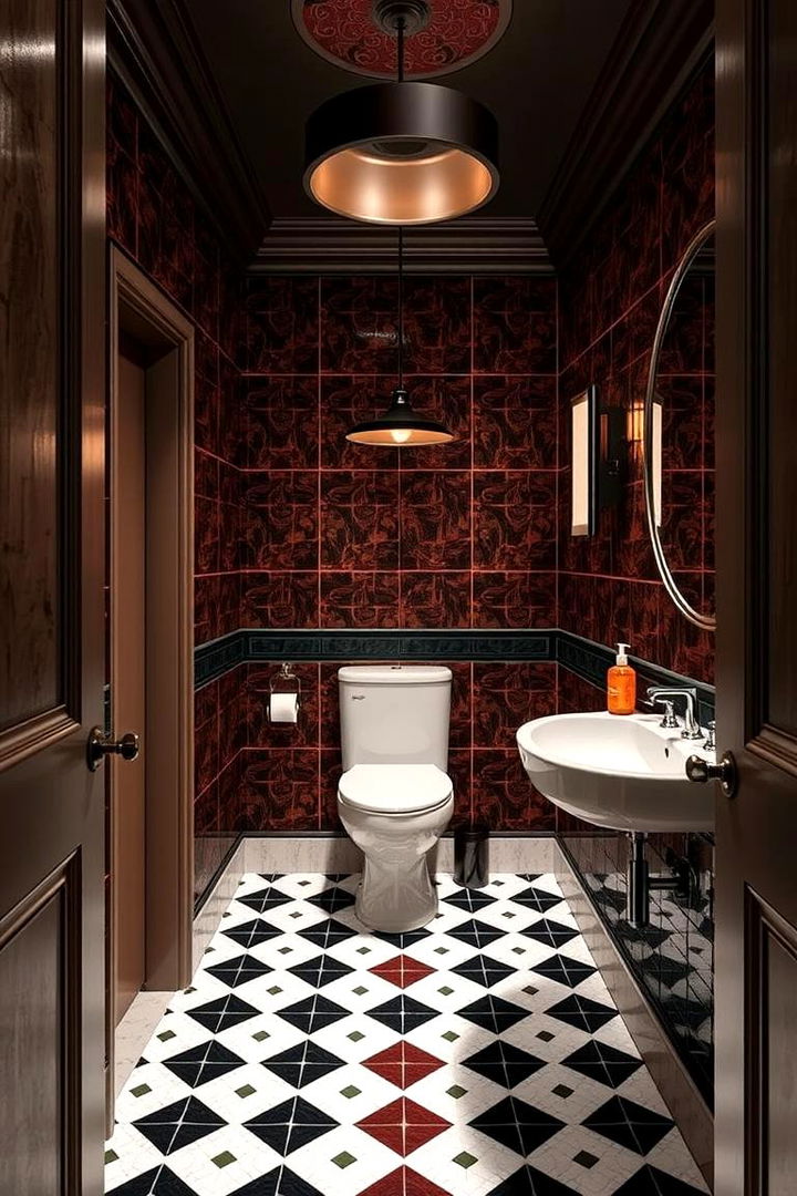 Art Deco Inspirations - 22 Powder Room Floor Tile Ideas