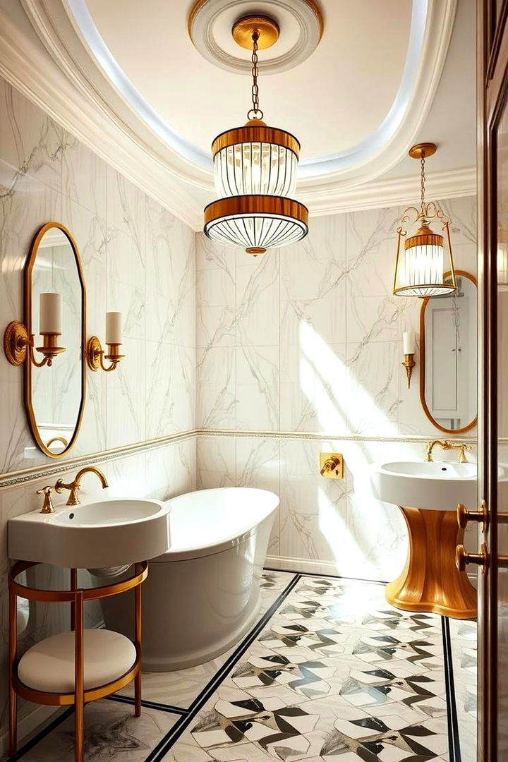 Art Deco Inspired Bombastic Designs - 22 Bathroom Pendant Lighting Ideas