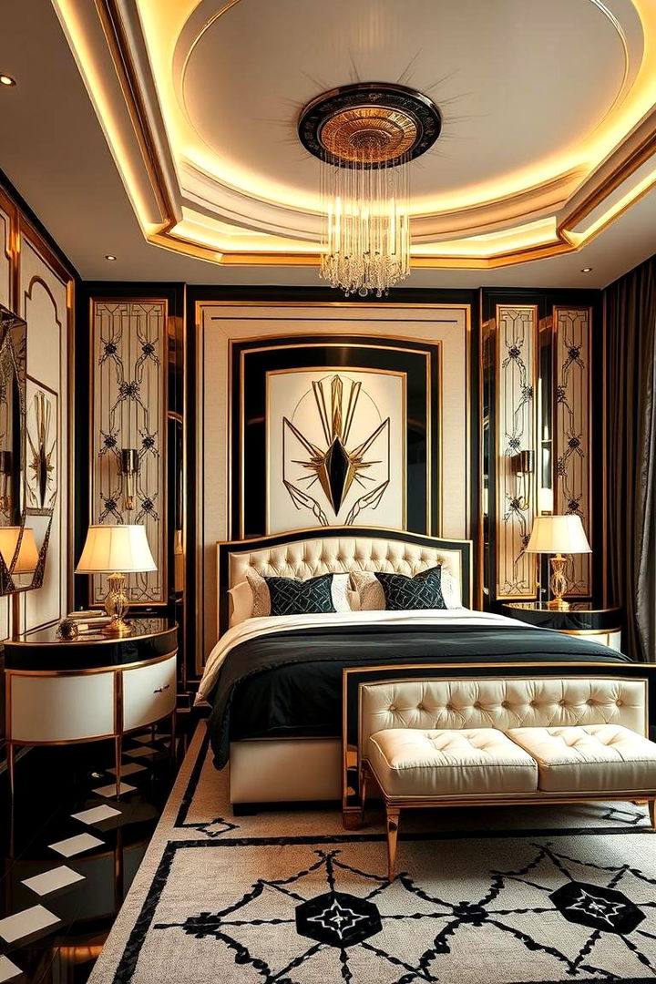 Art Deco Inspired Elegance - 22 Cream and Black Bedroom Ideas