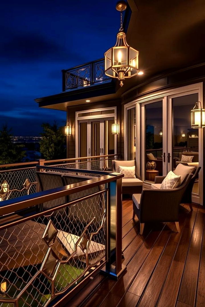 Art Deco Inspired Hog Wire - 22 Hog Wire Deck Railing Ideas