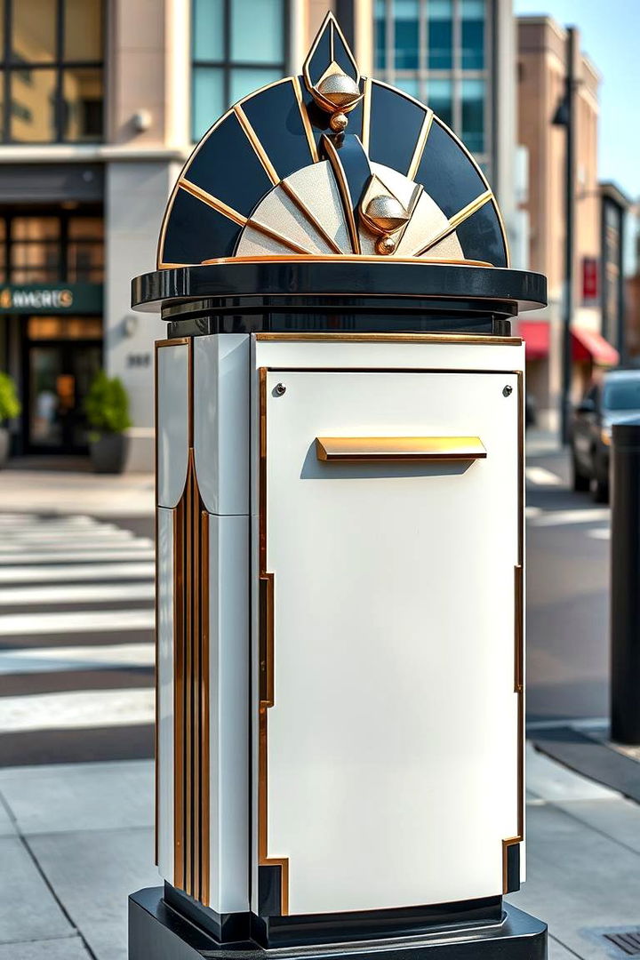 Art Deco Inspired Mailbox Post - 22 Mailbox Post Ideas