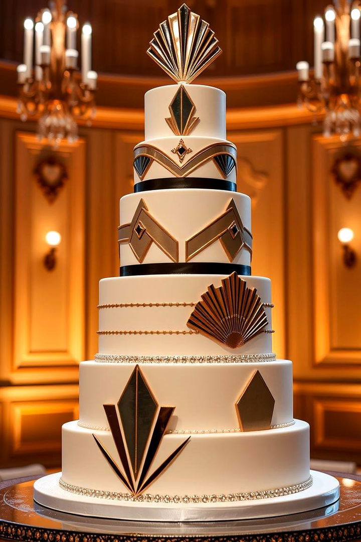 Art Deco Inspired Wedding Cake - 22 Art Deco Wedding Ideas