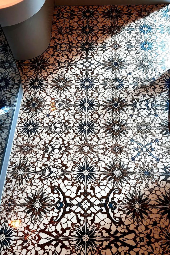 Art Deco Mosaic - 22 Bathroom Mosaic Floor Tile Ideas