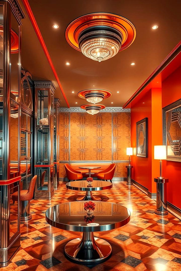 Art Deco Revival Orange - 22 Orange Accent Wall Ideas