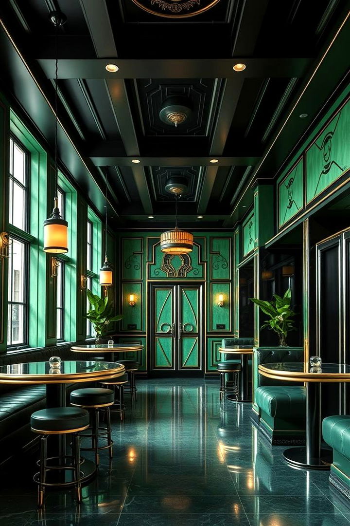 Art Deco Revival - 22 Black and Green Bedroom Design Ideas