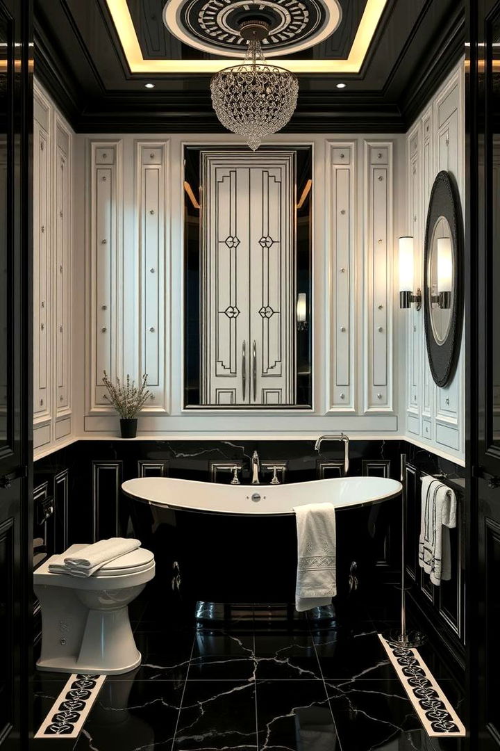 Art Deco Style - 22 Black and White Bathroom Ideas