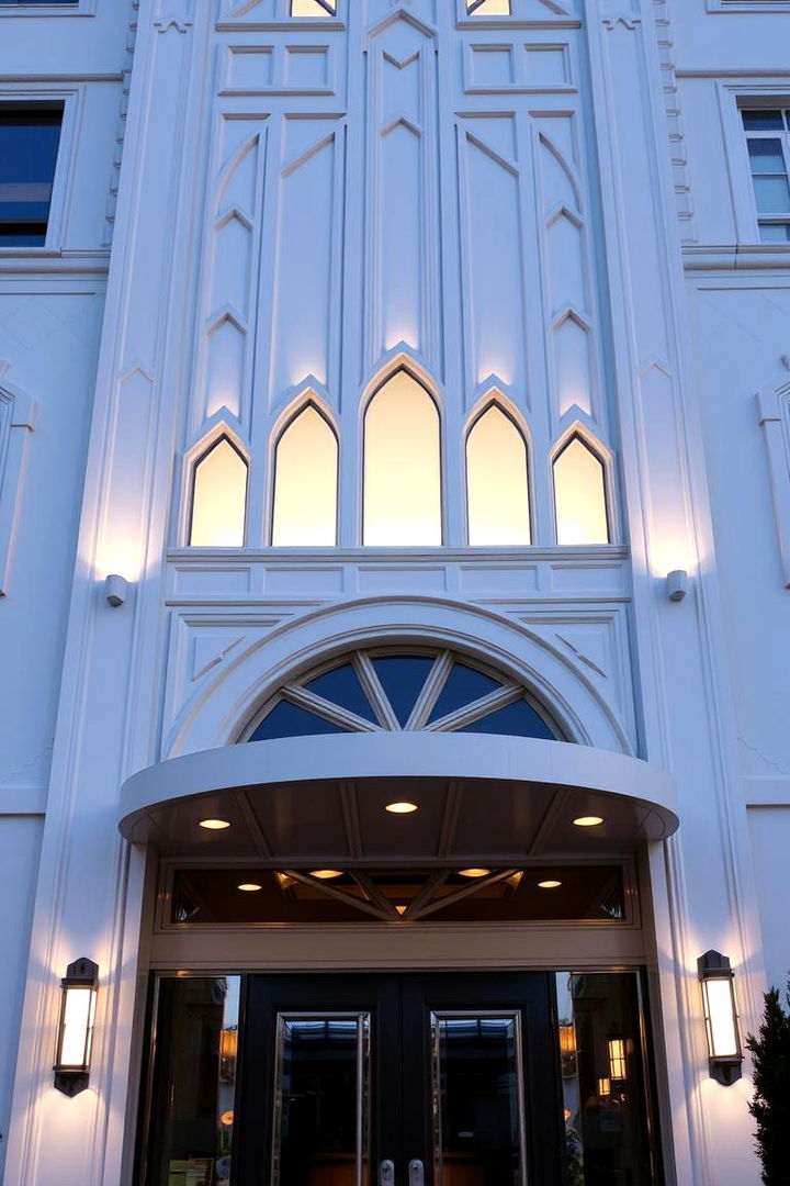 Art Deco White Accents - 22 White Home Exterior Ideas