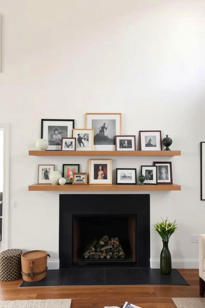 Art Display Innovations - 22 Fireplace Floating Shelves Design Ideas