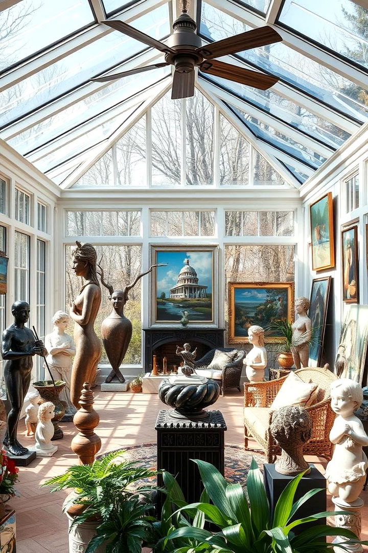 Art Focused Ambiance - 22 Mid-century Modern Sunroom Ideas