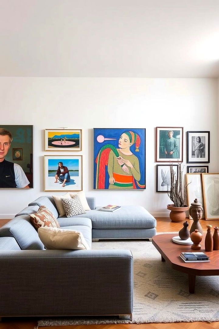 Art Inspired Living Room Vibes - 22 Grey Sectional Living Room Ideas