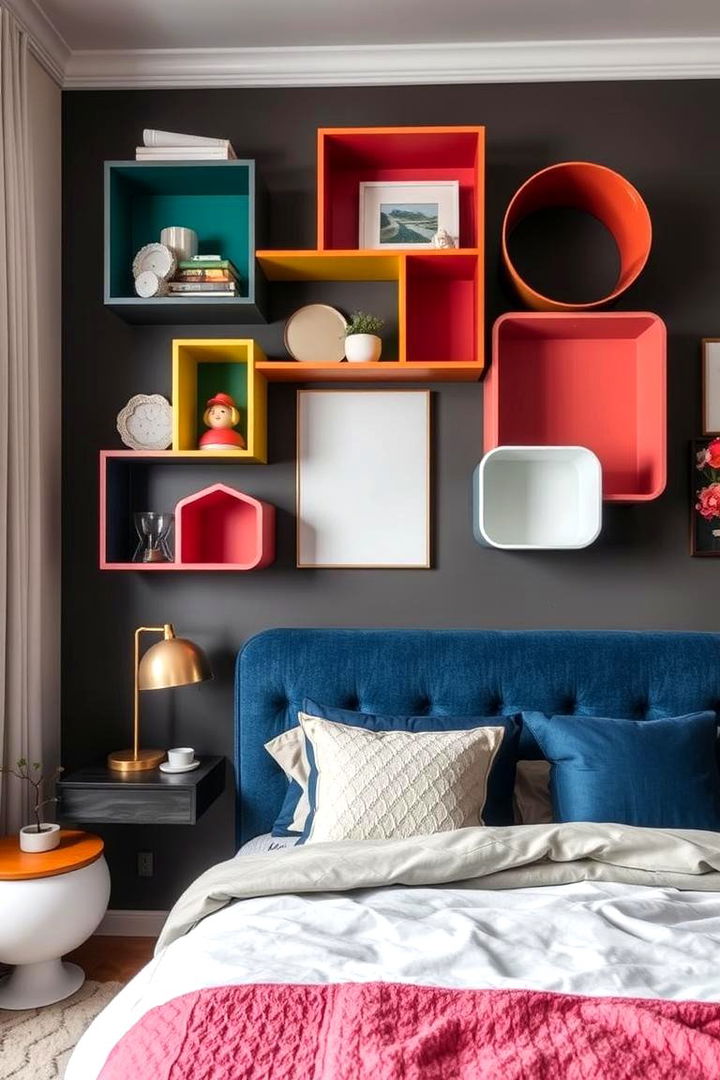 Art Inspired Shelves for Creative Display - 22 Bedroom Shelving Ideas