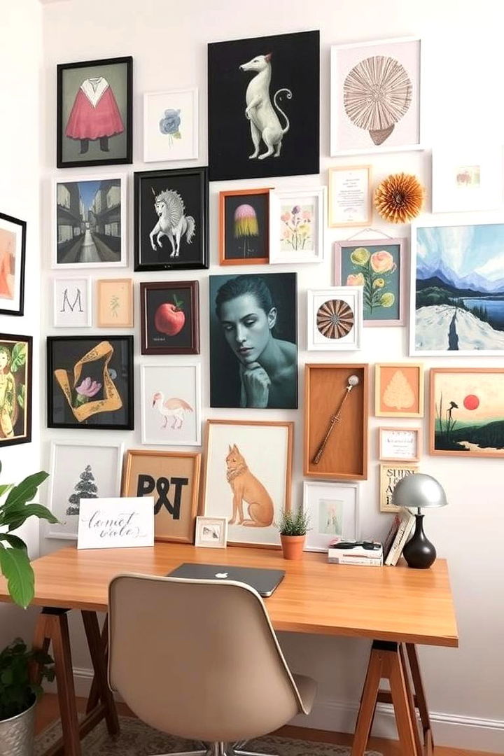 Art Inspired Wall Displays - 22 Bohemian Home Office Ideas