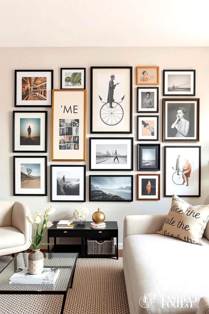 Art and Accent Gallery Walls - 22 Condo Living Room Ideas