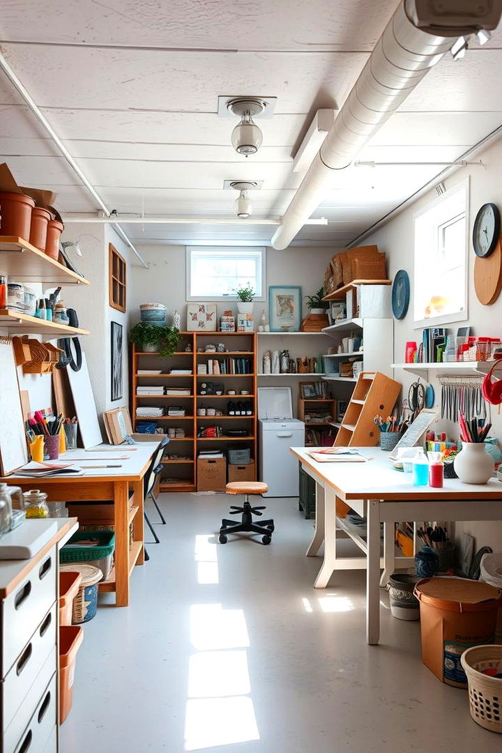 Art and Craft Studio - 22 Basement Ideas
