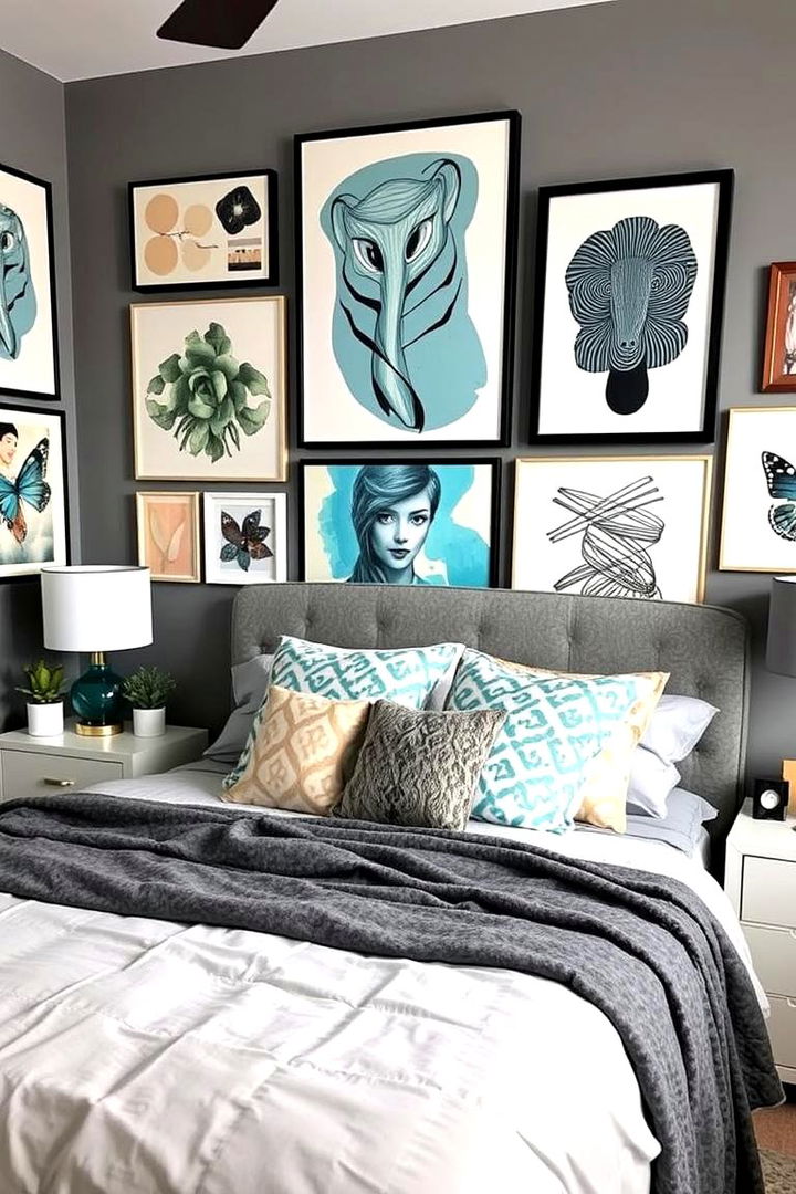 Art and Decor Highlights - 22 Teal and Grey Bedroom Ideas