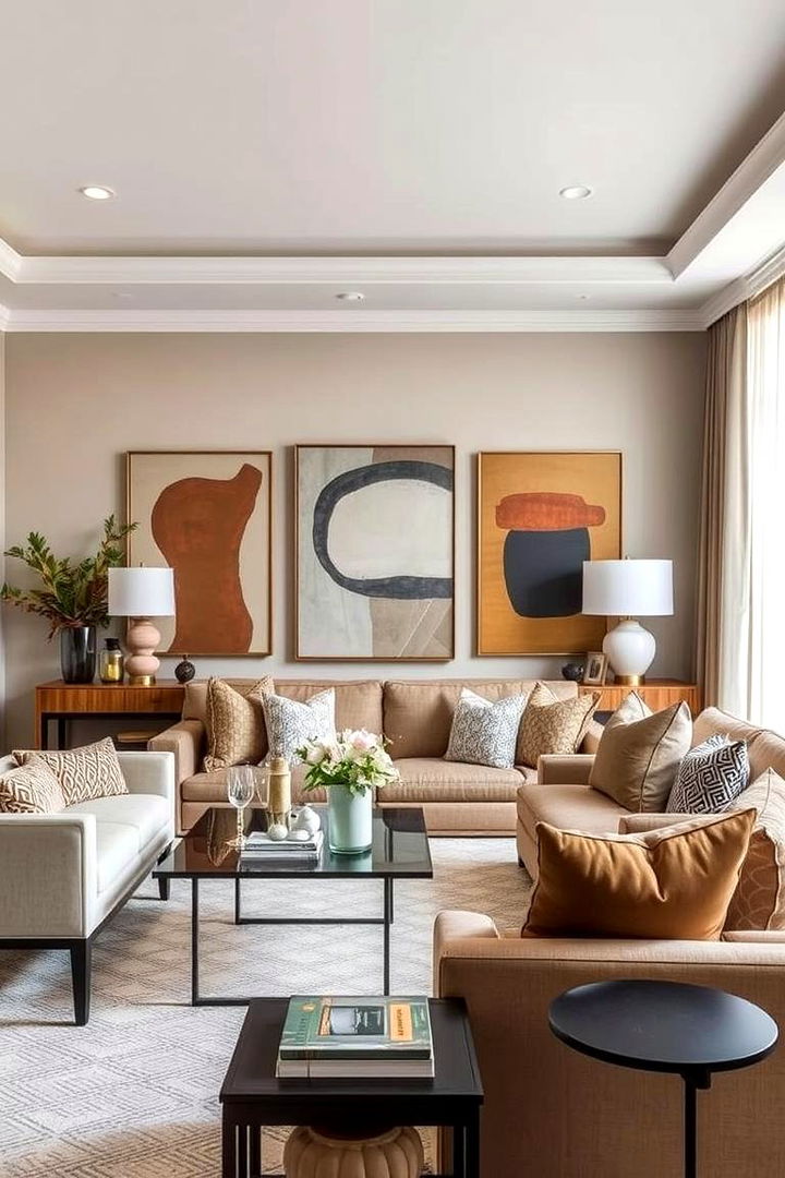 Artful Accent Pieces - 22 Grey and Beige Living Room Ideas