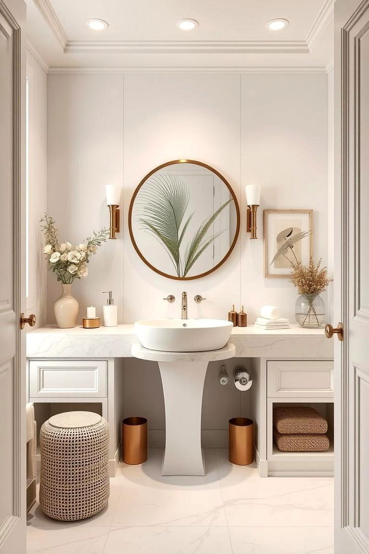 Artful Accessory Integration - 22 Beige and White Bathroom Ideas