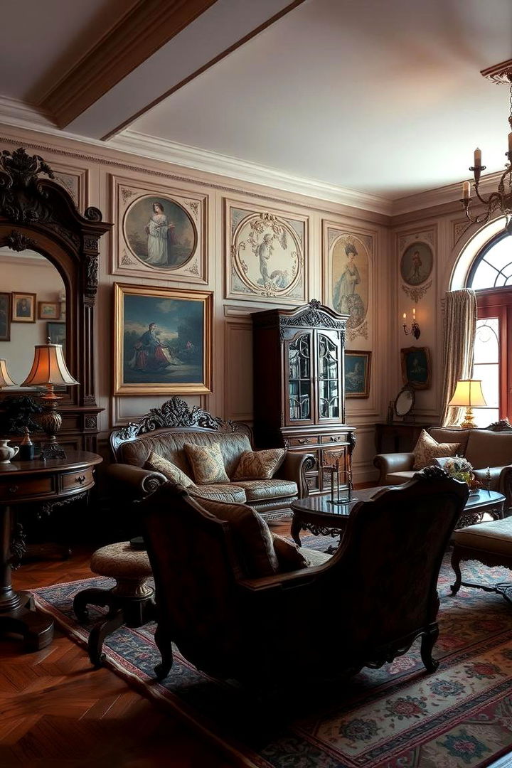 Artful Antique Details - 22 Castle Living Room Ideas