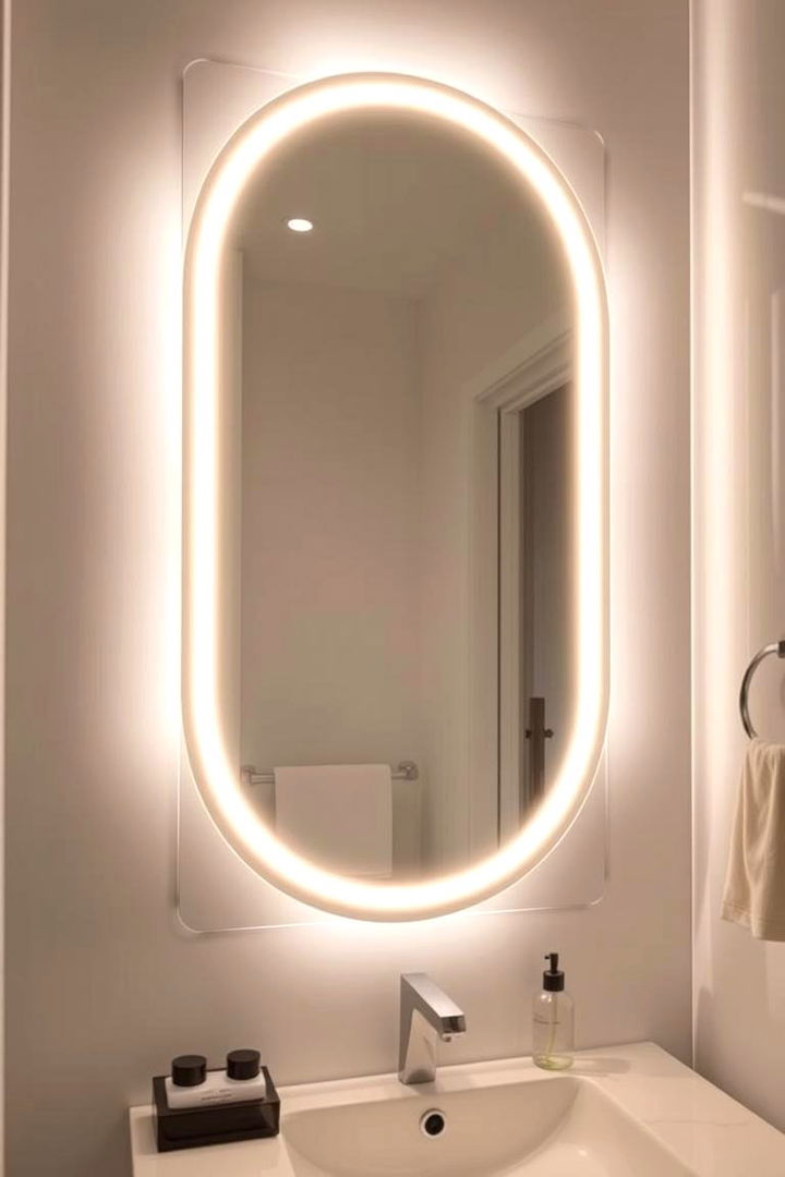 Artful Backlit Mirrors - 22 Bathroom Lighting Ideas Over Mirror