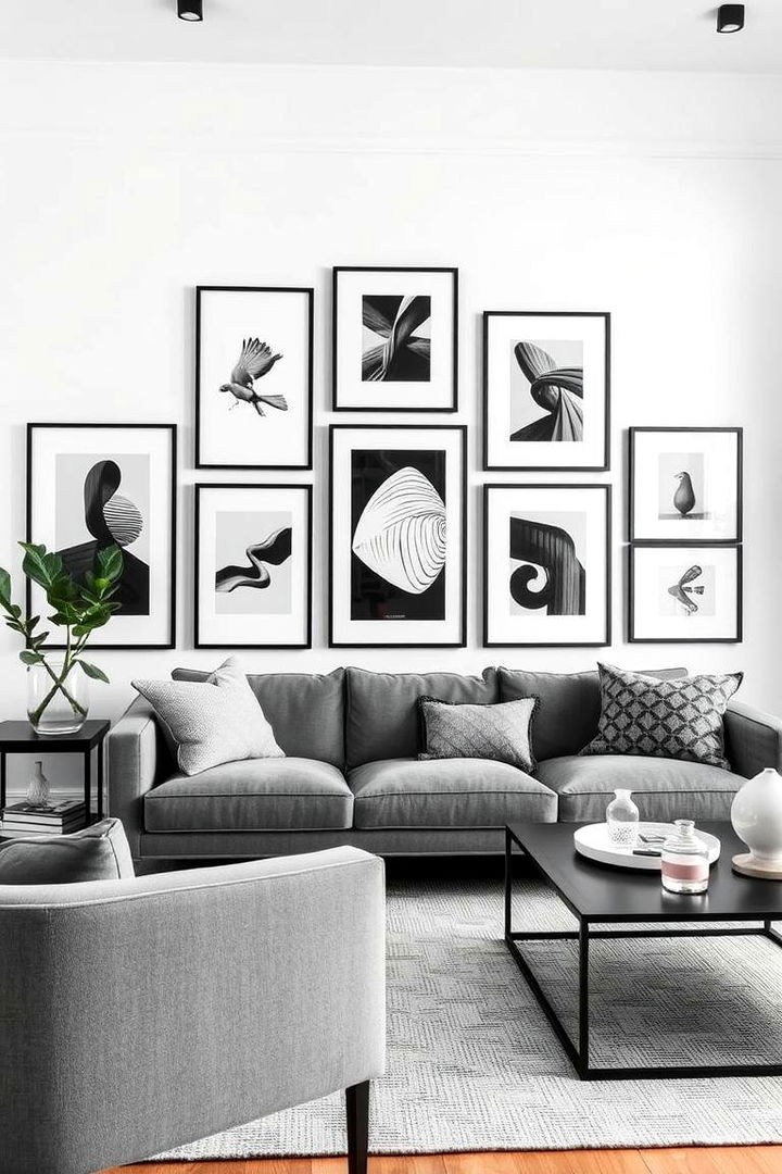 Artful Black and White Gallery - 22 Black and White Living Room Ideas